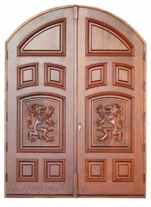 Daun Pintu Rumah Ukir Singa Jingkrak