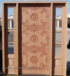 Pintu Rumah Daun Ukir Klasik Mahogany Kode ( KPK 215 )